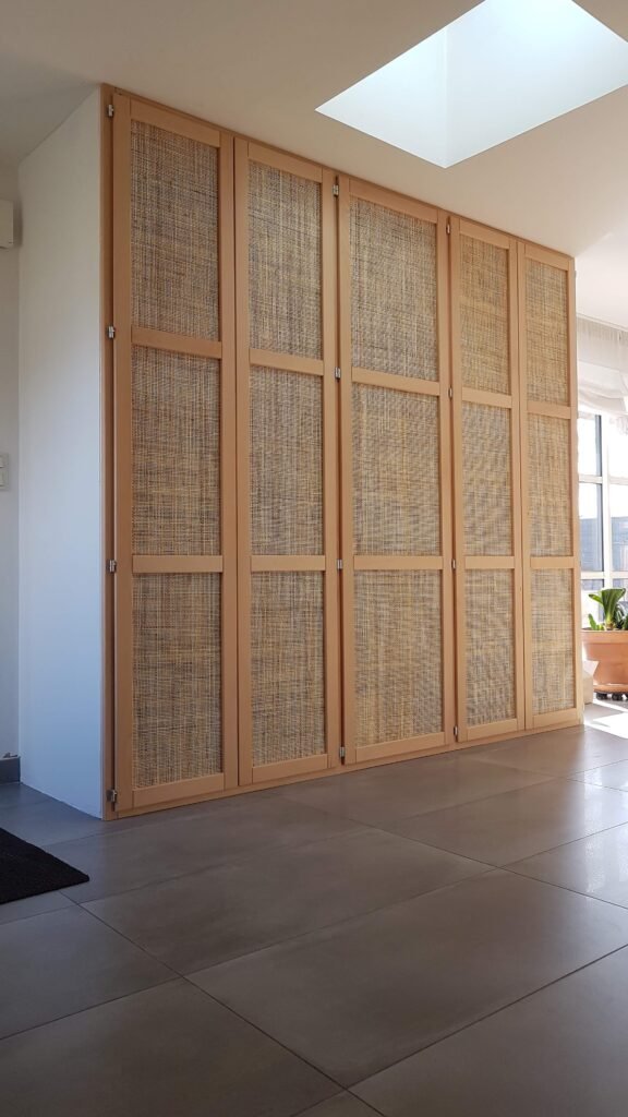 Porte hêtre avec canage - Cane closet door beech wood