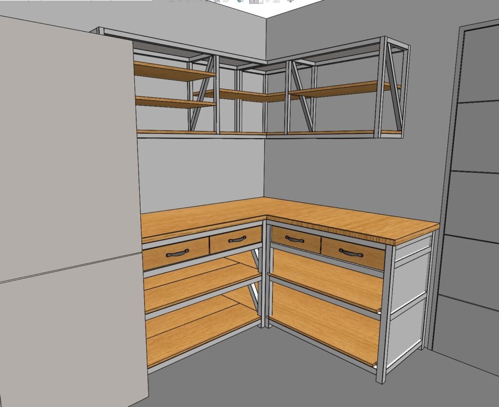 Plan 3D cuisine sur mesure artisan