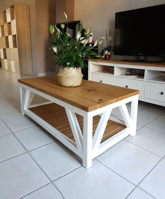 Table basse chêne esprit plage